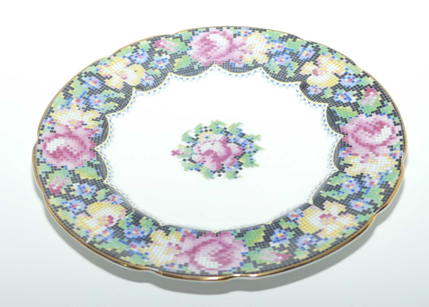 Paragon Bone China Gingham Rose trio