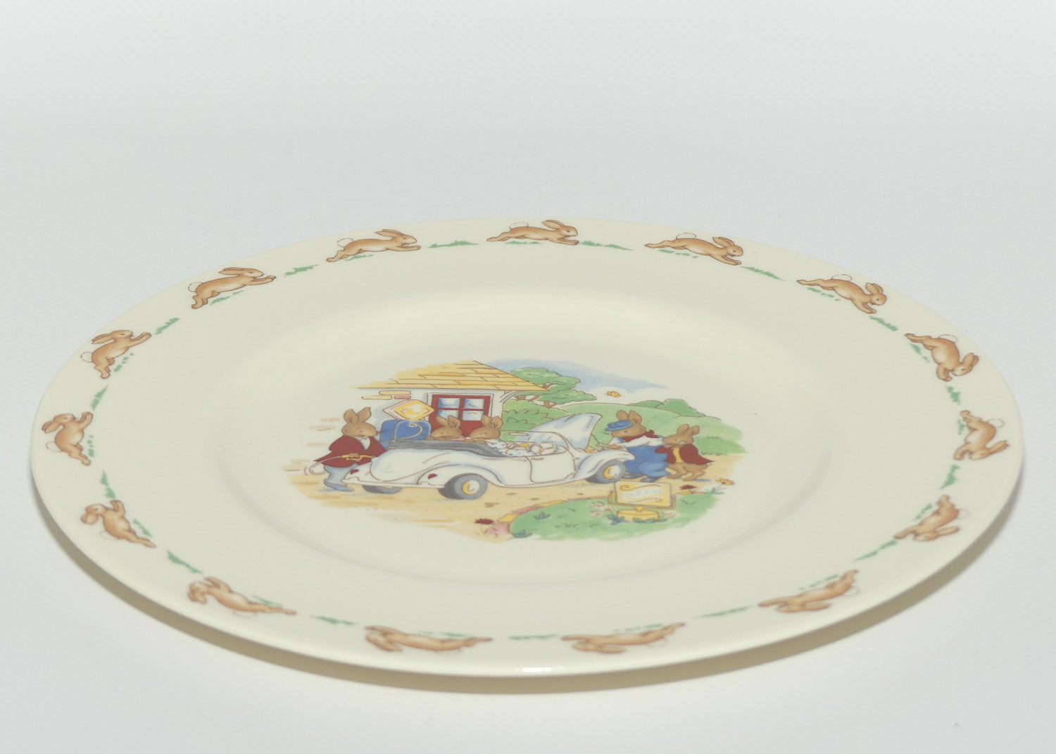 Royal Doulton Bunnykins Tableware Petrol in the Sports Car plate | 20cm | original box #2