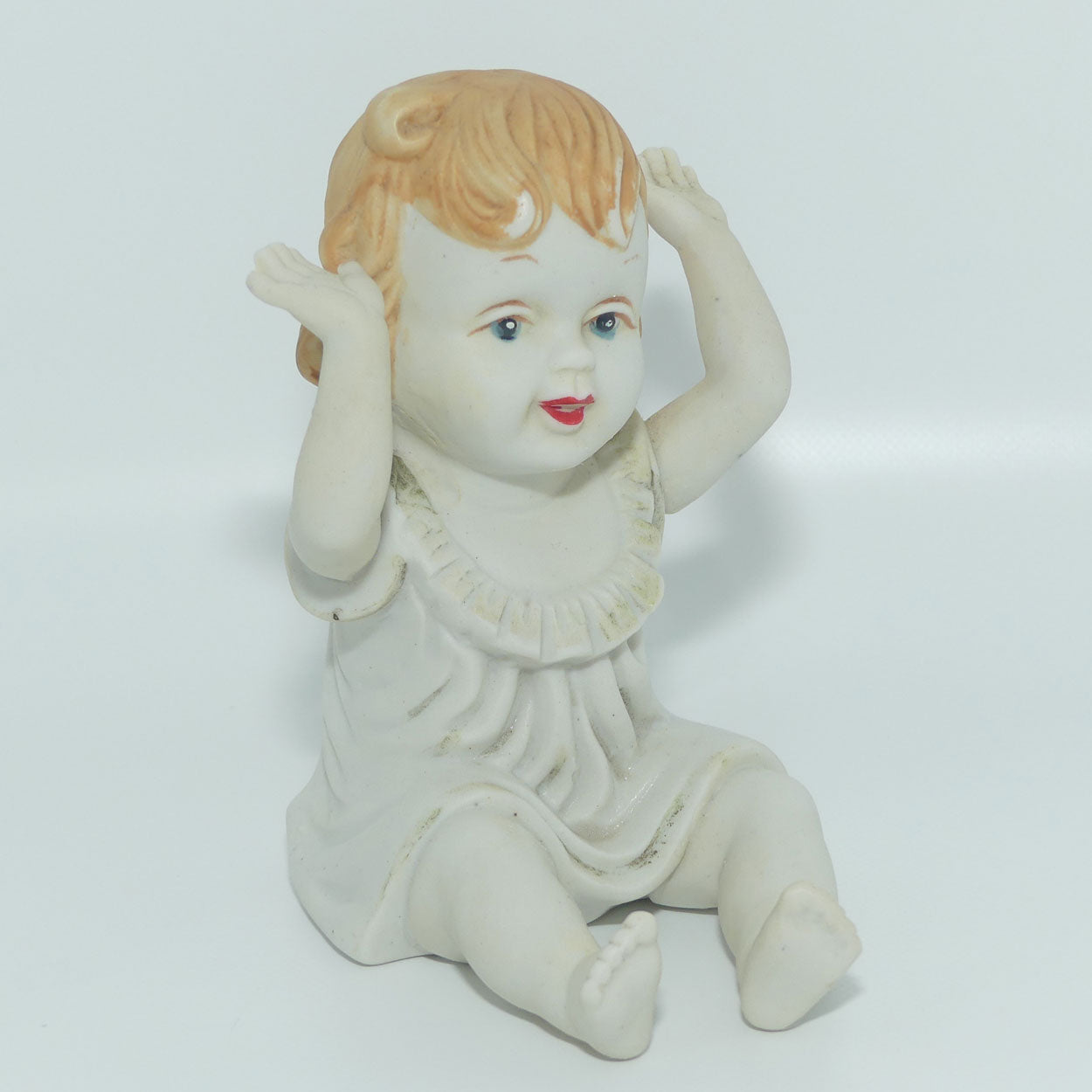 Vintage Bisque Piano Doll | Hands Up