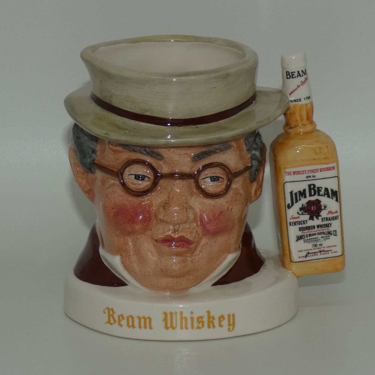 D- Royal Doulton small character jug Mr Pickwick | Beam Whiskey World's Finest Bourbon