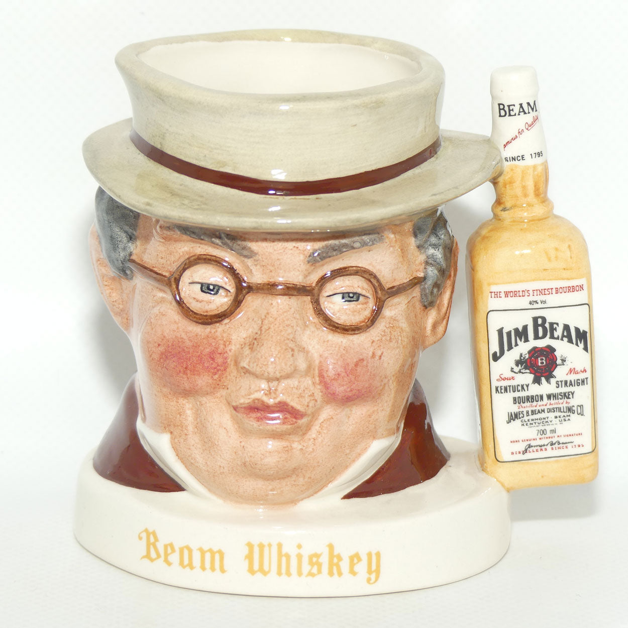 D- Royal Doulton small character jug Mr Pickwick | Beam Whiskey World's Finest Bourbon