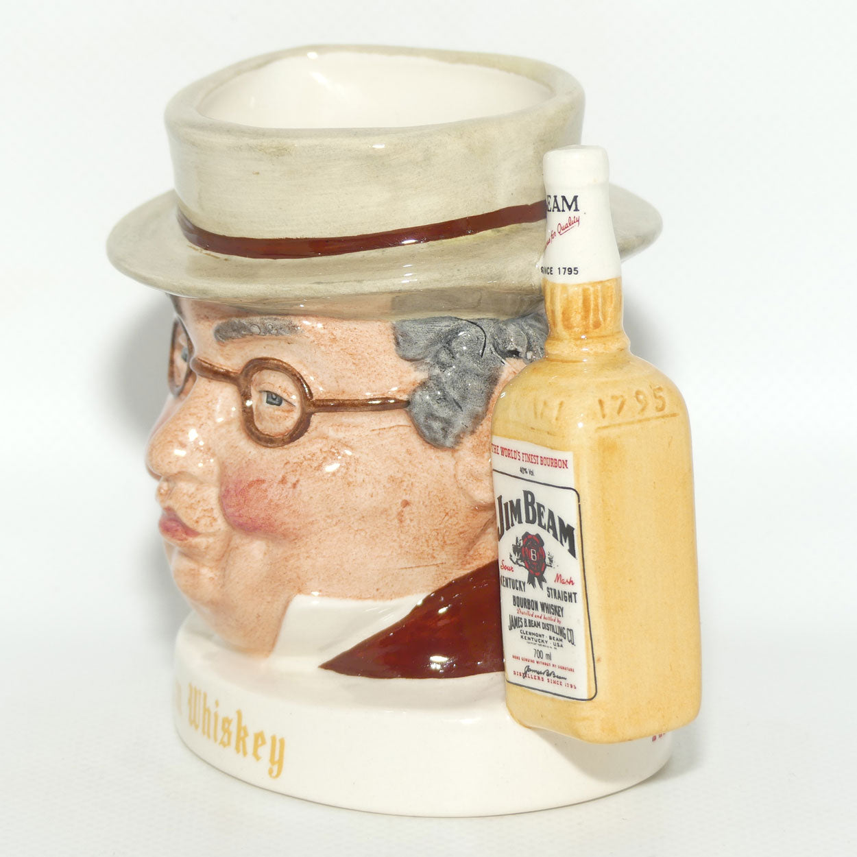 D- Royal Doulton small character jug Mr Pickwick | Beam Whiskey World's Finest Bourbon