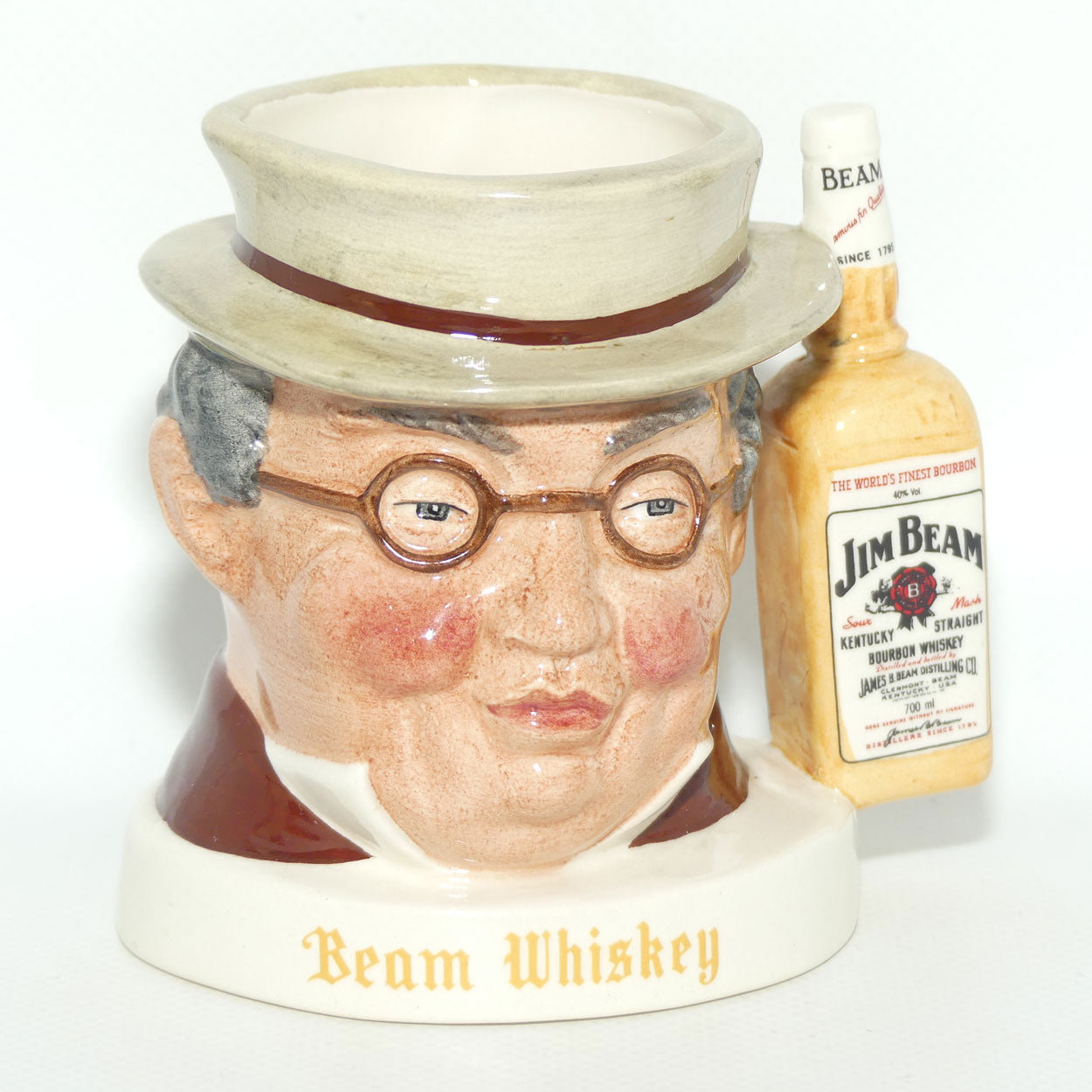 D- Royal Doulton small character jug Mr Pickwick | Beam Whiskey World's Finest Bourbon