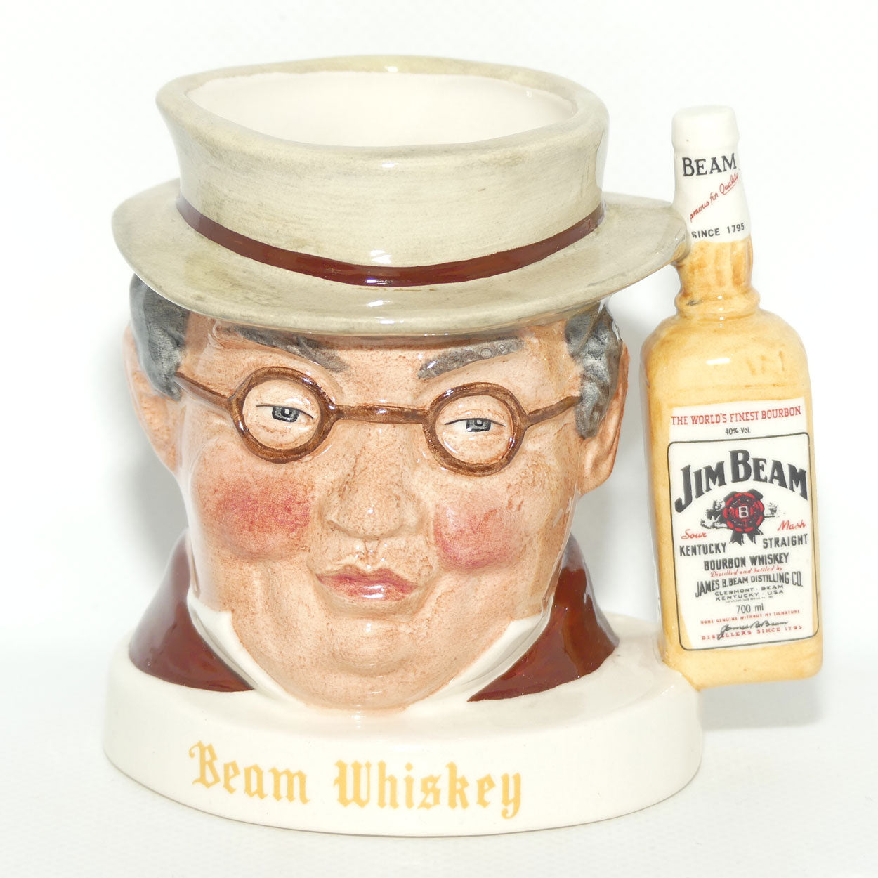 D- Royal Doulton small character jug Mr Pickwick | Beam Whiskey World's Finest Bourbon