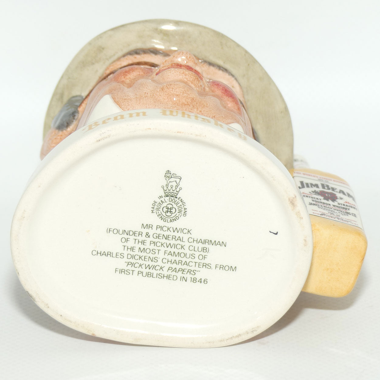 D- Royal Doulton small character jug Mr Pickwick | Beam Whiskey World's Finest Bourbon