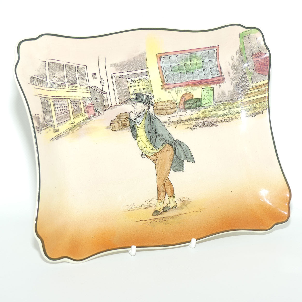 Royal Doulton Dickens Mr Pickwick Leeds shape rectangular tray D6327