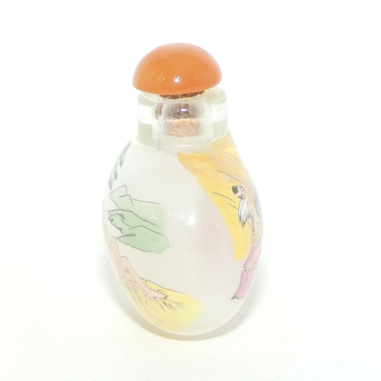 Reverse Painted inside Glass Snuff Bottle | Erotica Posing