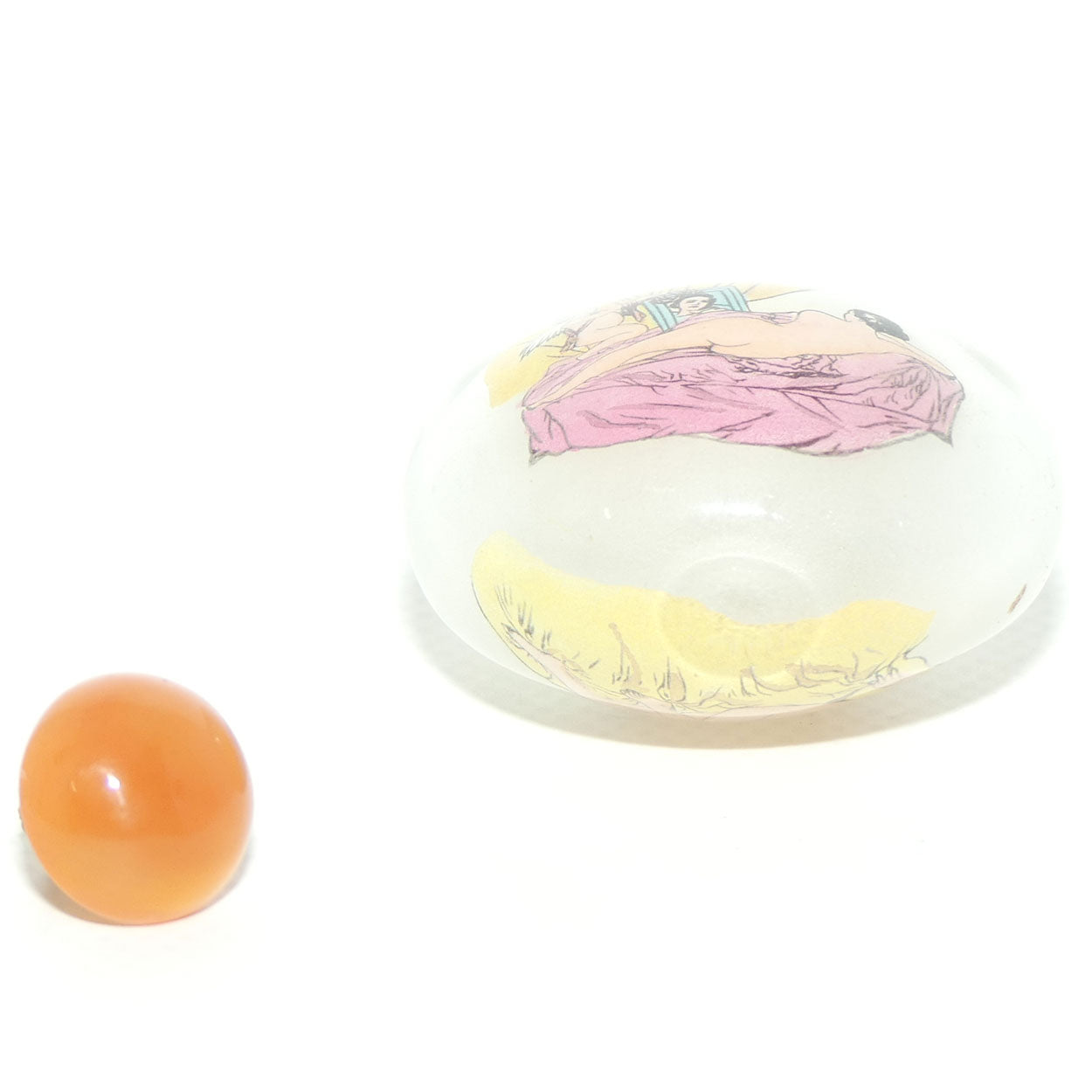 Reverse Painted inside Glass Snuff Bottle | Erotica Posing
