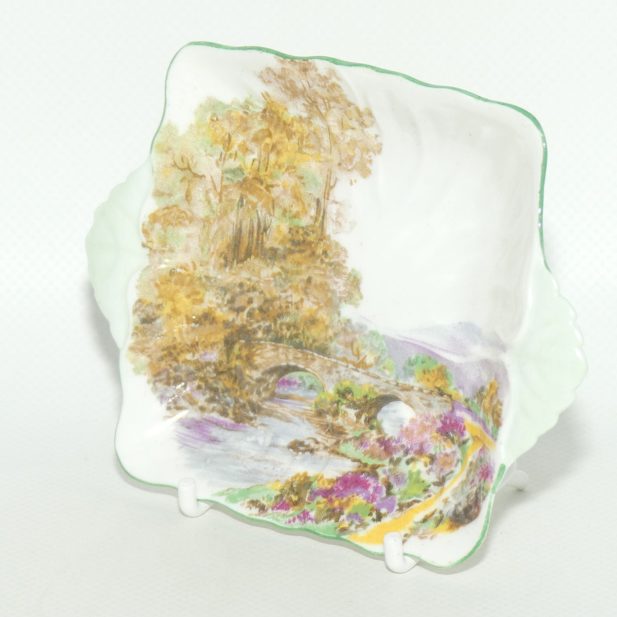 Shelley Heather pattern tab handle pin dish | minor blemish