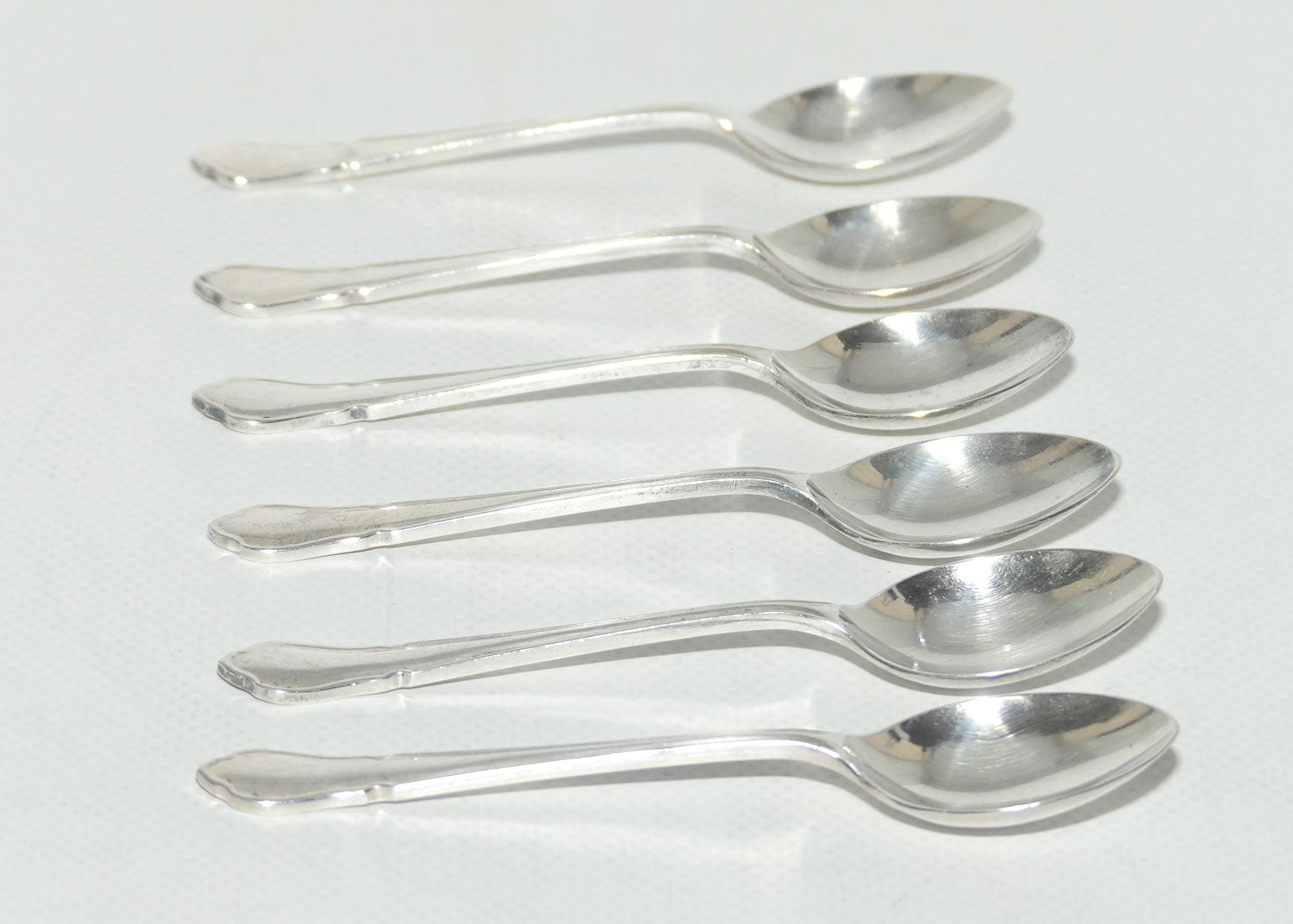 Set of 6 Pinder Brothers Silver Plated Fancy Pattern Teaspoons | Alpin A1 | 11.5cm