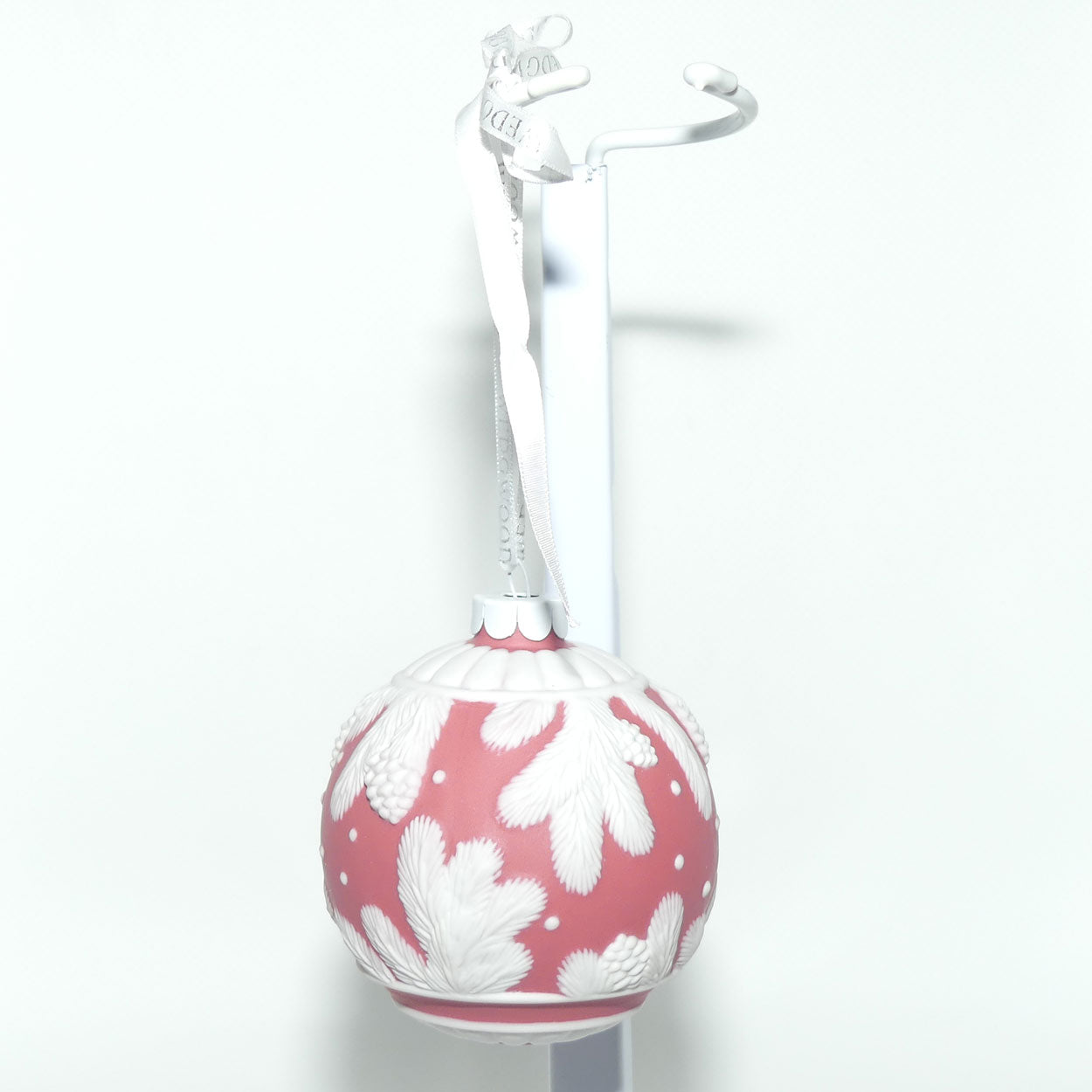 Wedgwood Jasperware Christmas ornament bauble | Red Pine Cone | boxed