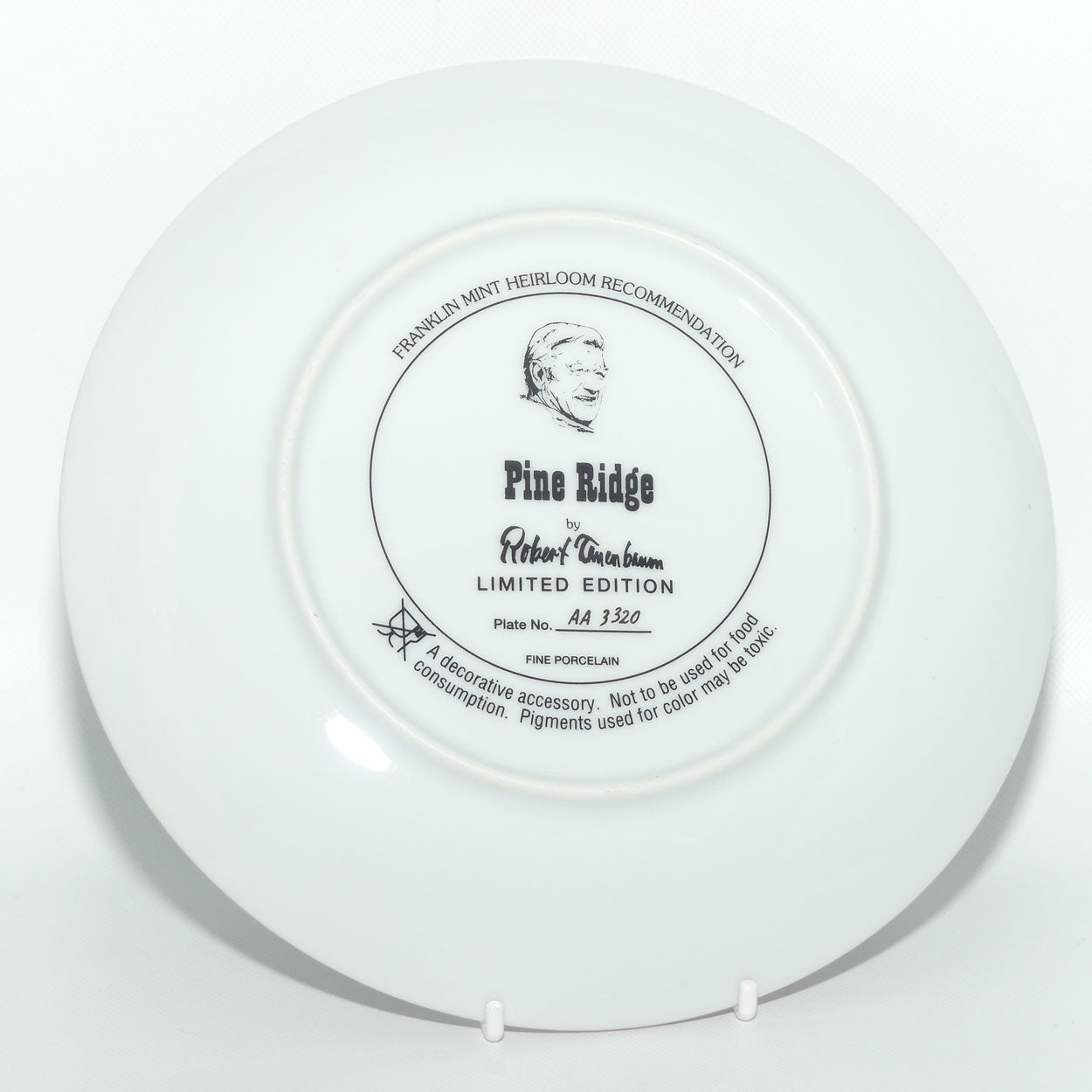 Franklin Mint Heirloom plate | John Wayne | Pine Ridge
