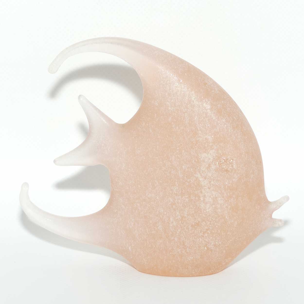 Murano Glass Salmon Pink Stippled finish Angel Fish | Vincenzo Nason and Co
