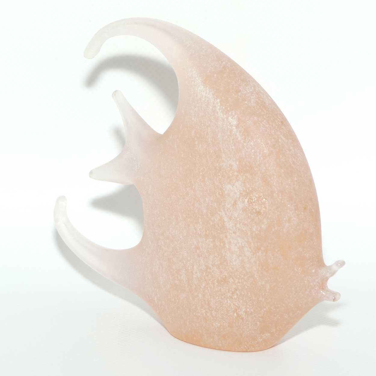 Murano Glass Salmon Pink Stippled finish Angel Fish | Vincenzo Nason and Co