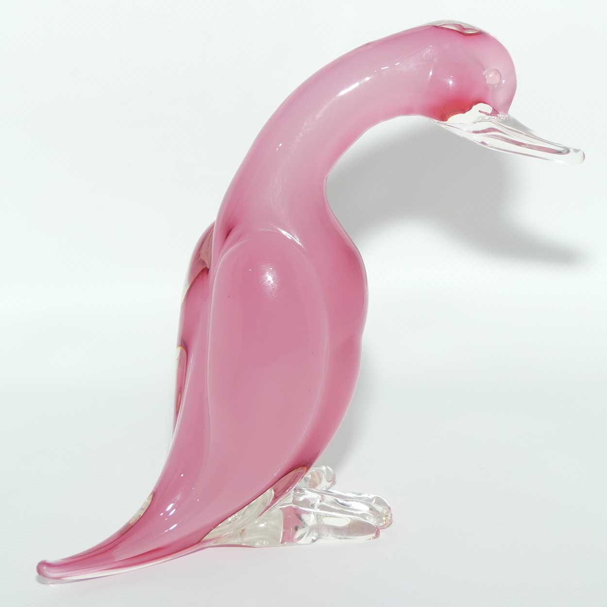 Archimede Suguso Sommerso Murano Glass Salmon Pink bird | #2