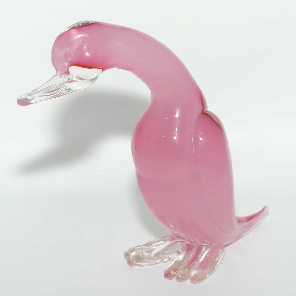 Archimede Suguso Sommerso Murano Glass Salmon Pink bird | #2