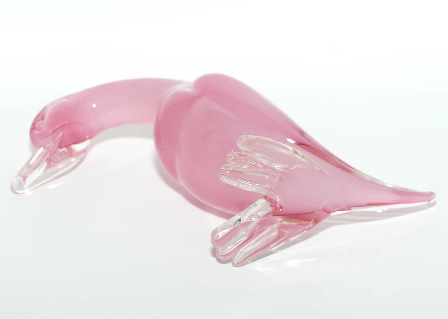 Archimede Suguso Sommerso Murano Glass Salmon Pink bird | #2