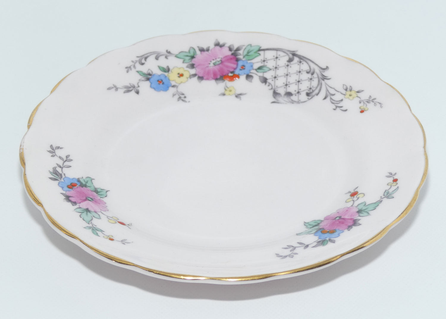 Tuscan Fine English Bone China Pink Floral and Lace trio