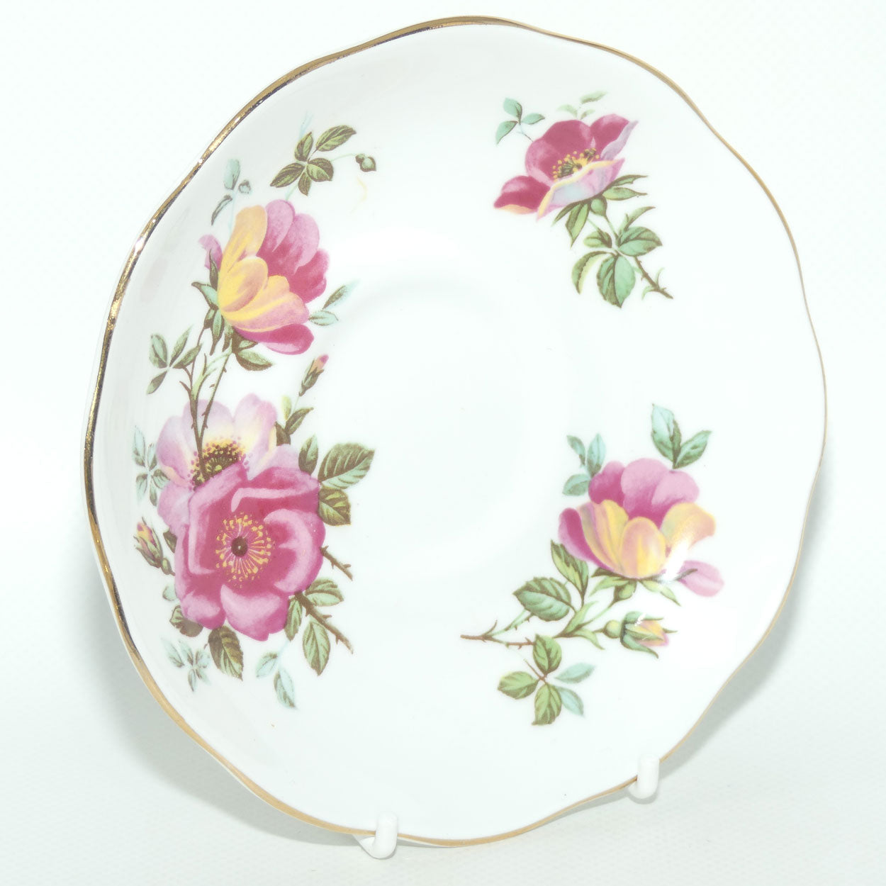 Roslyn Bone China trio | Pink and Yellow Flower