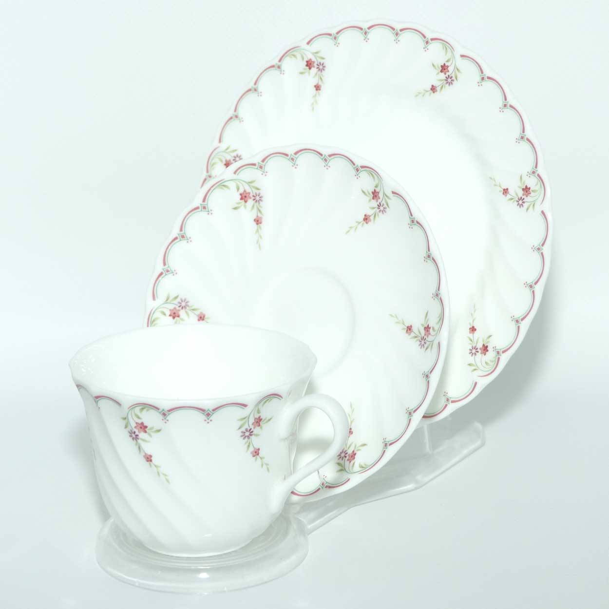Wedgwood Bone China Pink Garland trio