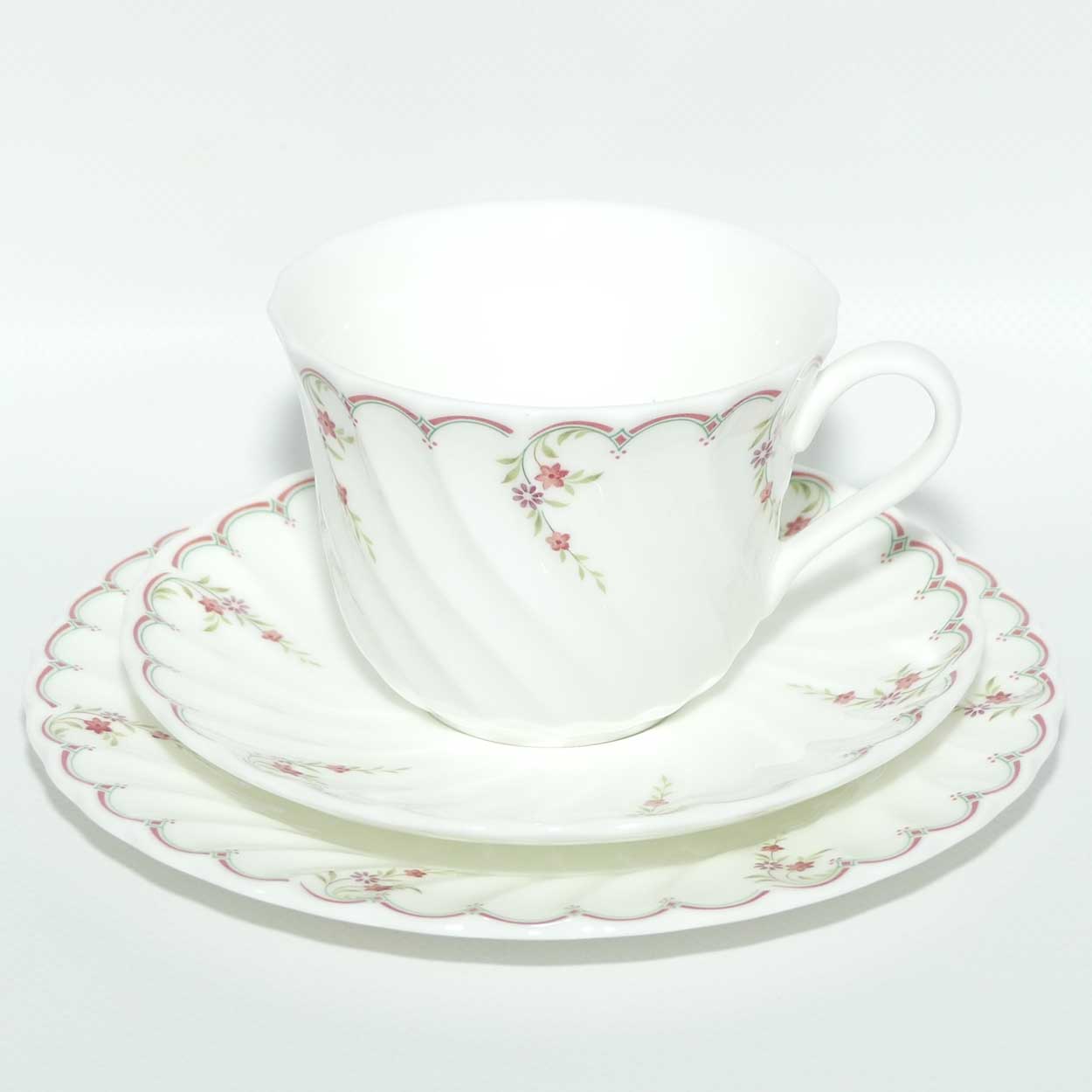 Wedgwood Bone China Pink Garland trio