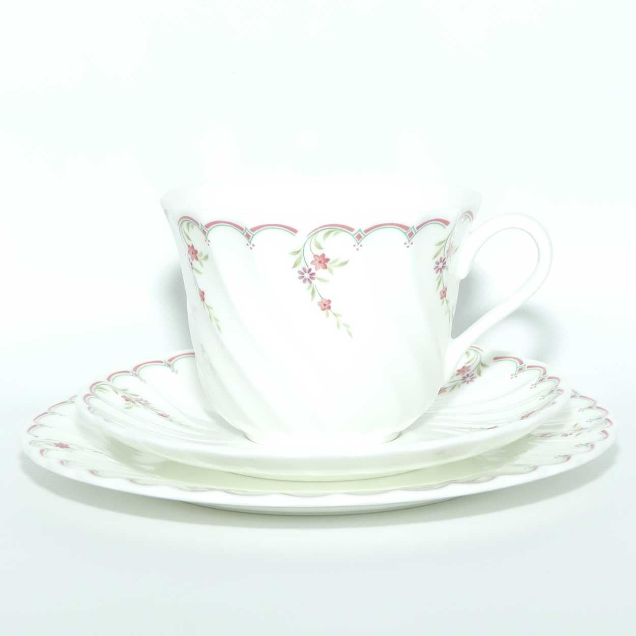 Wedgwood Bone China Pink Garland trio