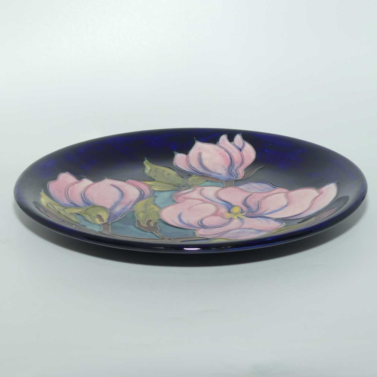 Walter Moorcroft Pink Magnolia on Blue 783/10 plate