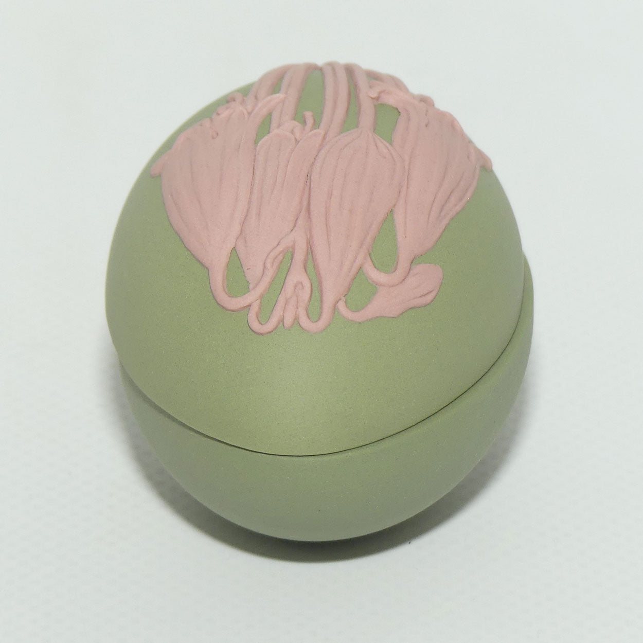 Wedgwood Jasper | Australian Flora | Pink on Green | Christmas Bells Egg shape trinket box