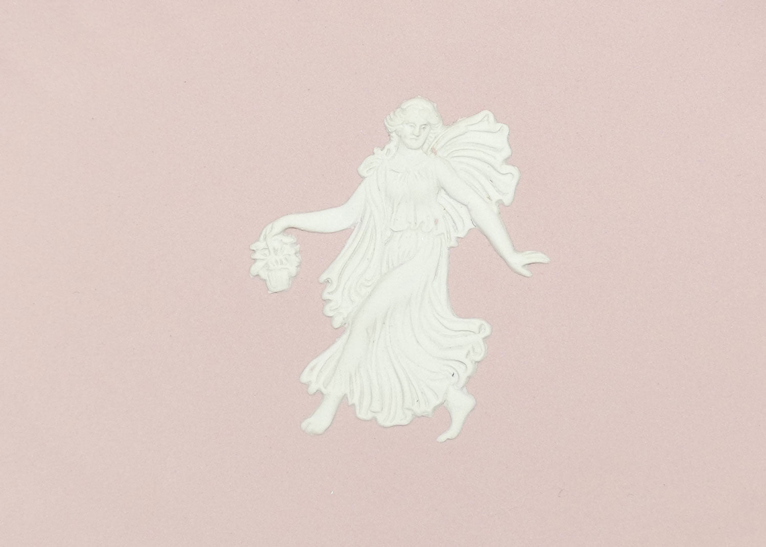 Wedgwood Jasper oval tray | White on Pink depicting Maiden carrying basket