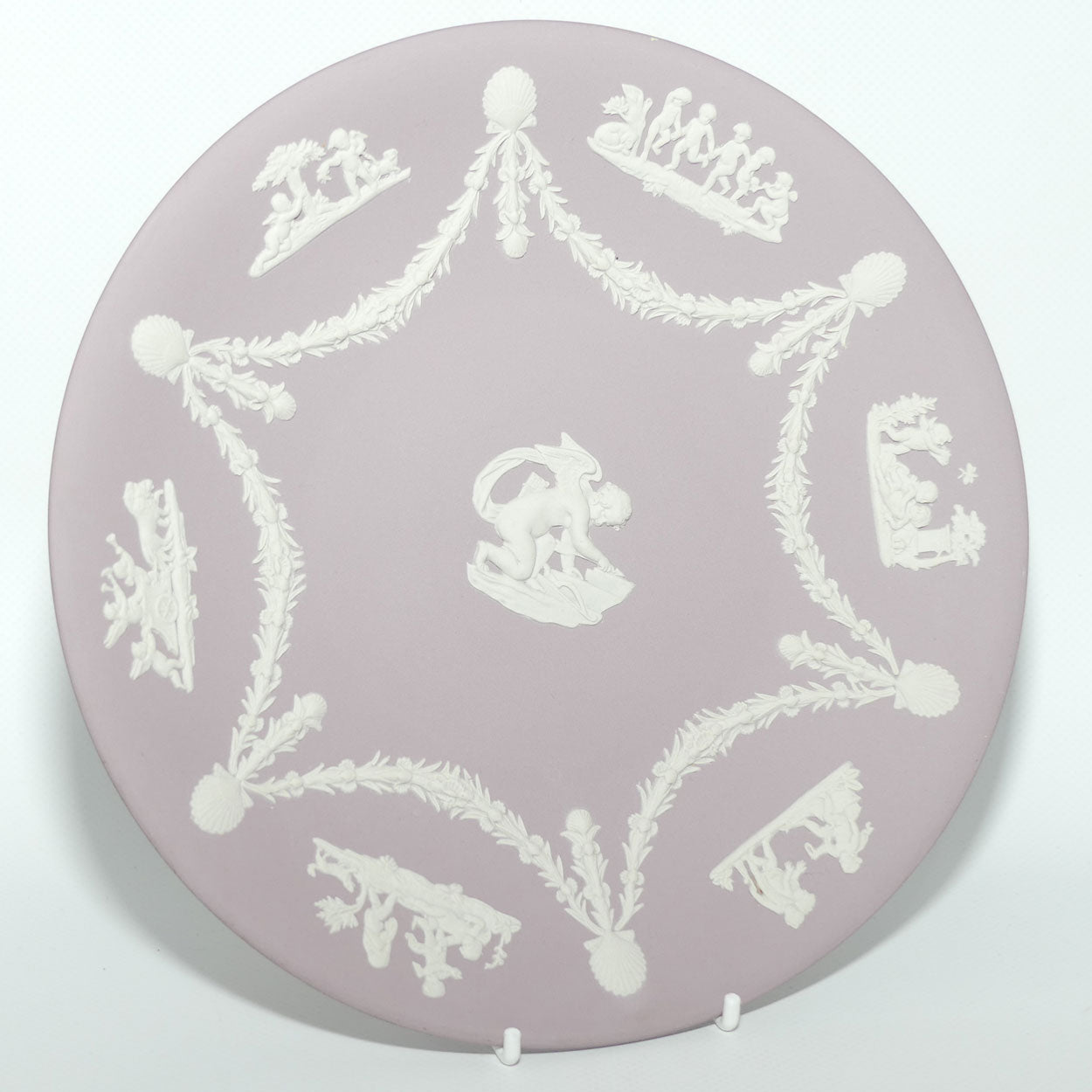 Wedgwood Jasper | White on Lavendar | Cupid plate | 22.5cm