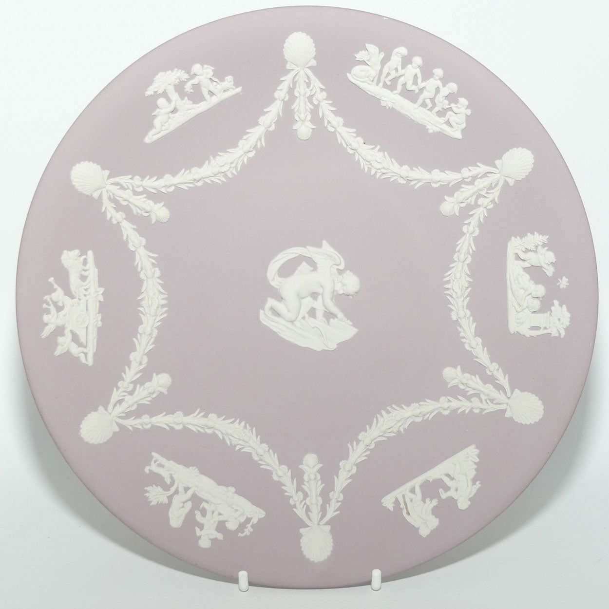 Wedgwood Jasper | White on Lavendar | Cupid plate | 22.5cm