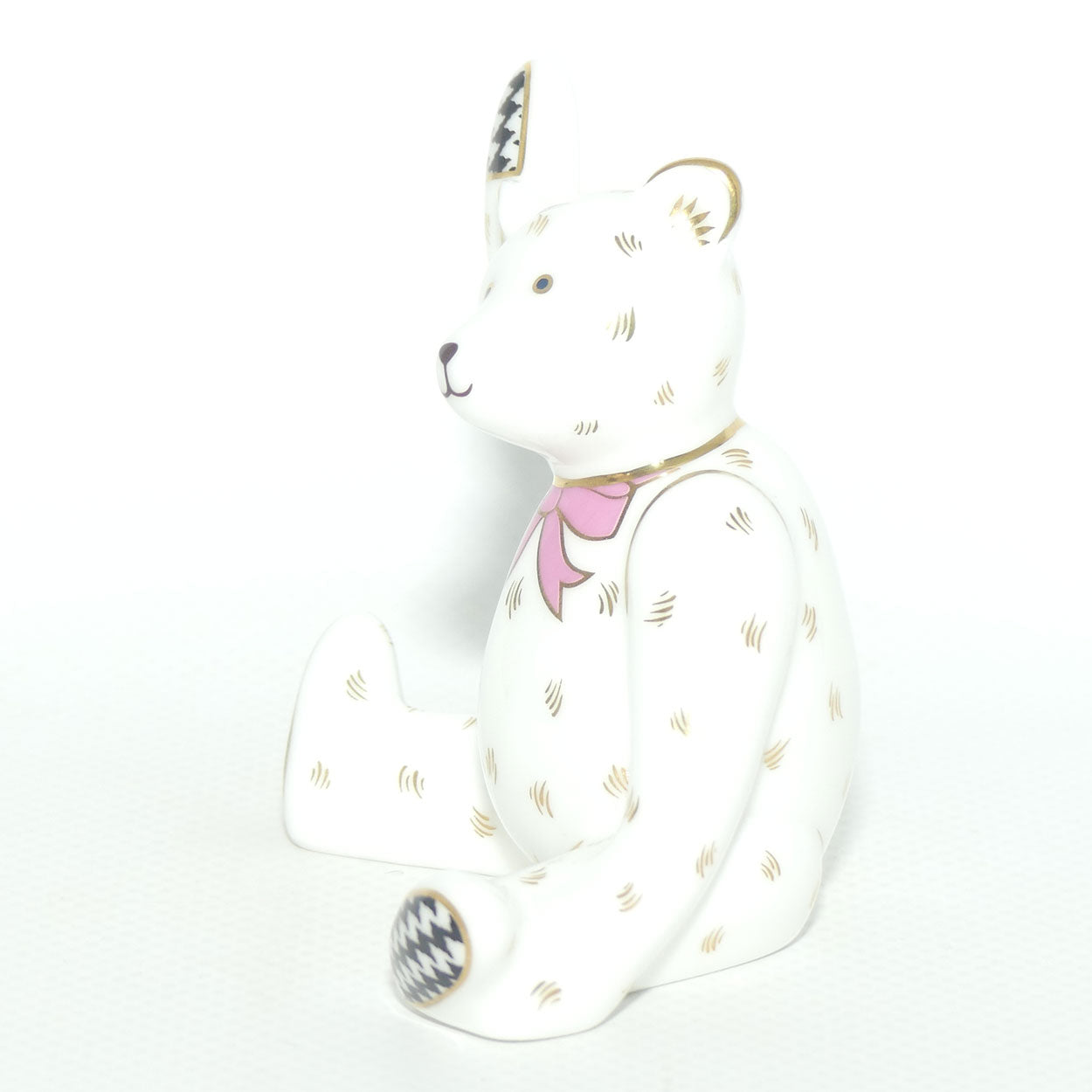 Royal Crown Derby paperweight | David Jones Pink Ribbon Bear | Ltd Ed | boxed