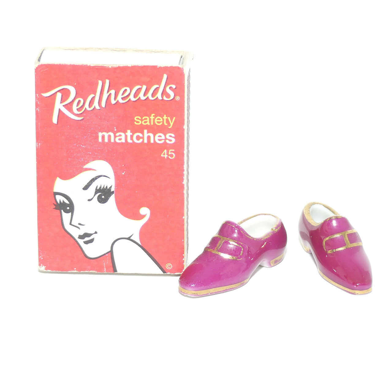 Pair of Limoges France miniature slippers