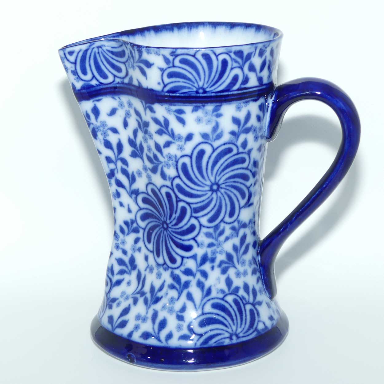 Doulton Burslem Flow Blue Pinwheel Tudor shape jug