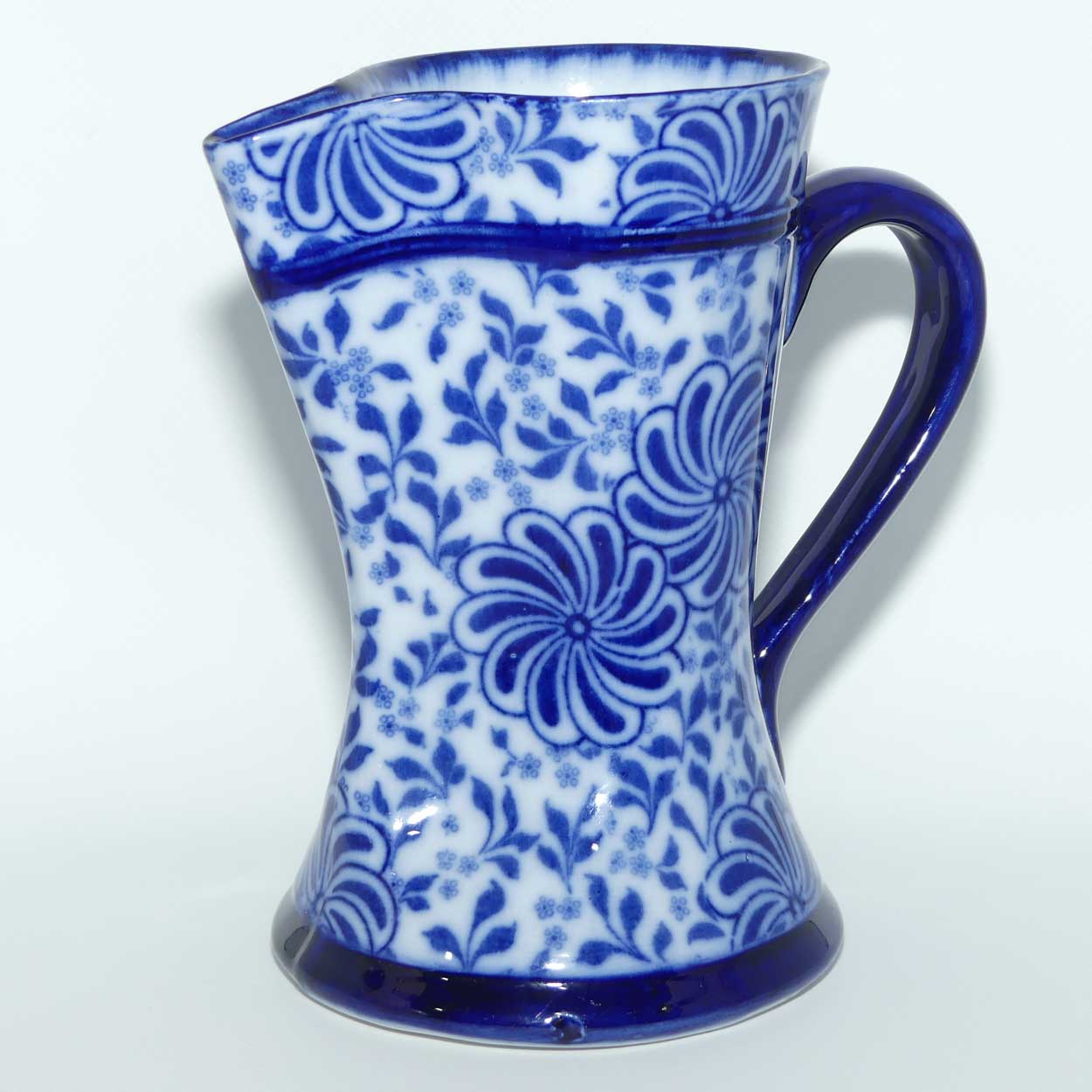 Doulton Burslem Flow Blue Pinwheel Tudor shape jug