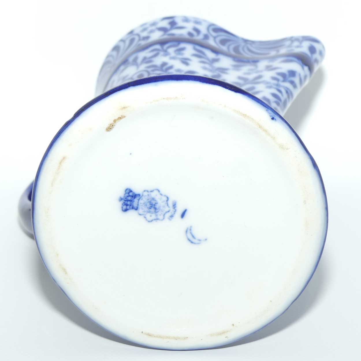 Doulton Burslem Flow Blue Pinwheel Tudor shape jug