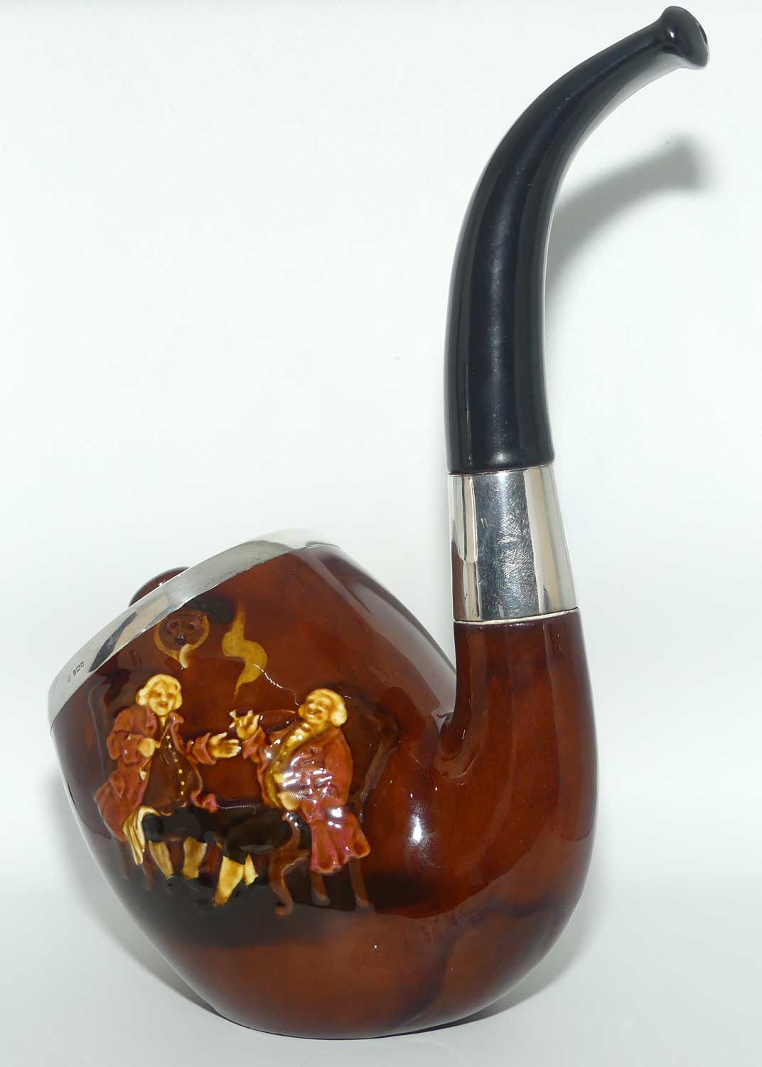 Royal Doulton Kingsware Pipe tobacco jar | Sterling Silver trim