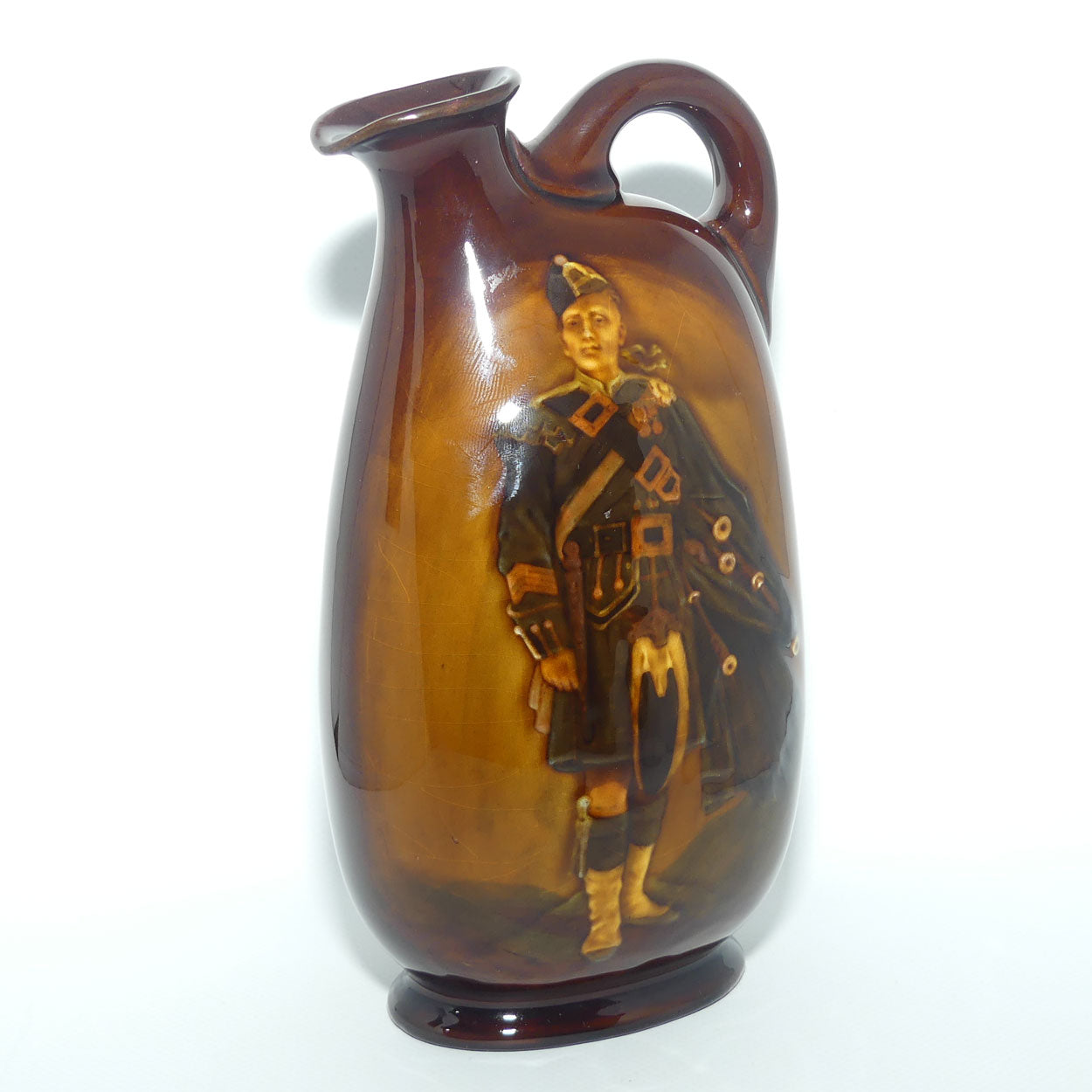 Royal Doulton Kingsware Pipe Major flask
