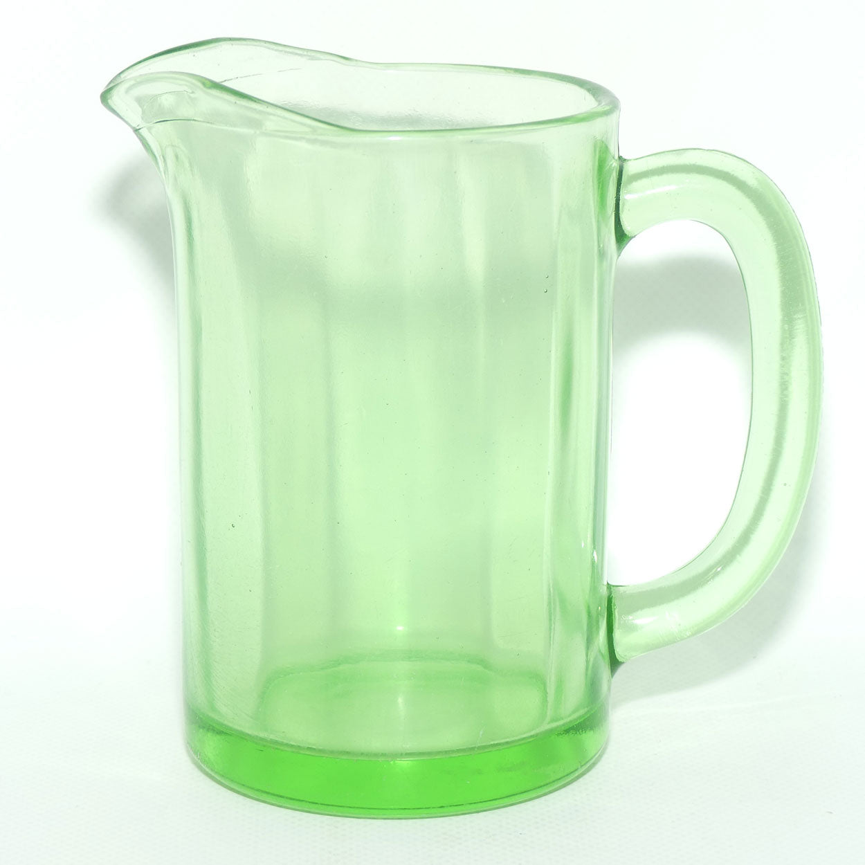 Green Depression Glass Plain water jug | 14.5cms | #1