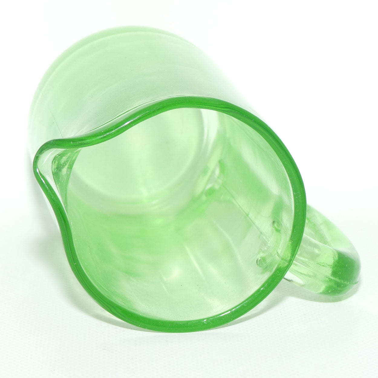 Green Depression Glass Plain water jug | 14.5cms | #1