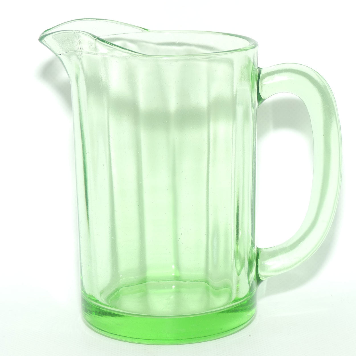 Green Depression Glass Plain water jug | 14.5cms | #2