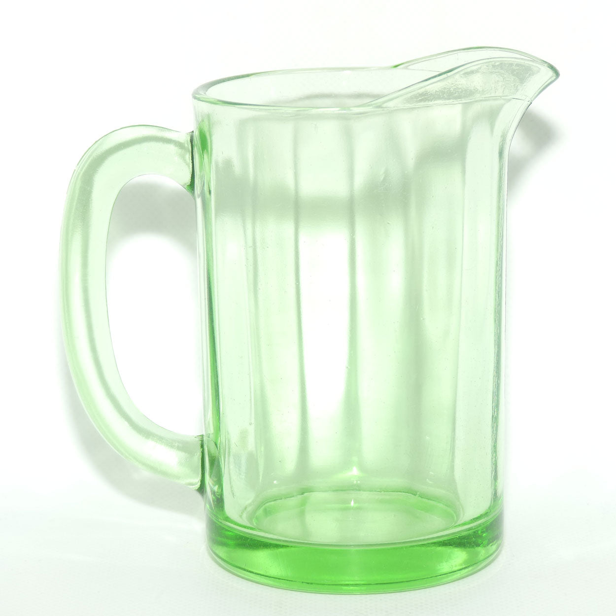 Green Depression Glass Plain water jug | 14.5cms | #2