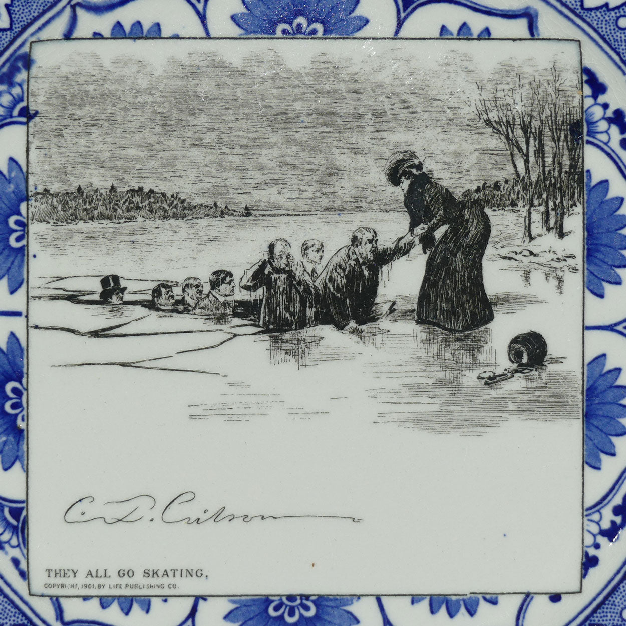 Royal Doulton CD Gibson | Gibson Girls Plate | #21: They all go skating