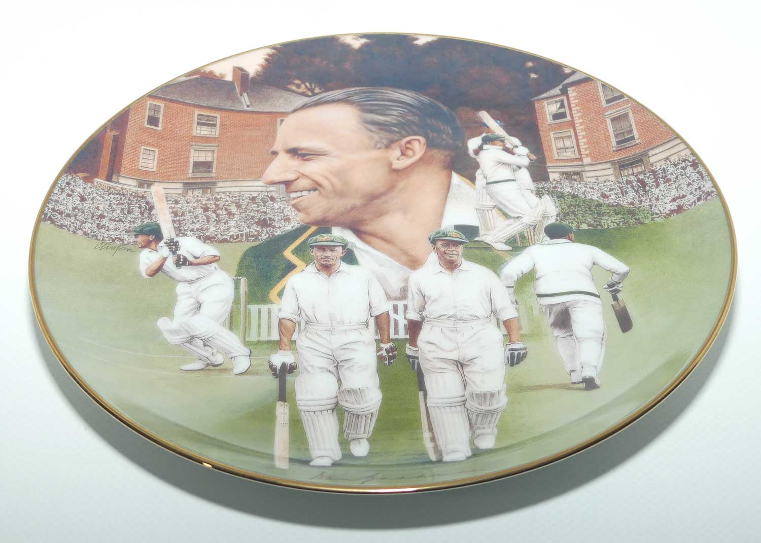 Cricket Memorabilia | Don Bradman: An Australian Legend Collection plate | #5 | Record Partnership