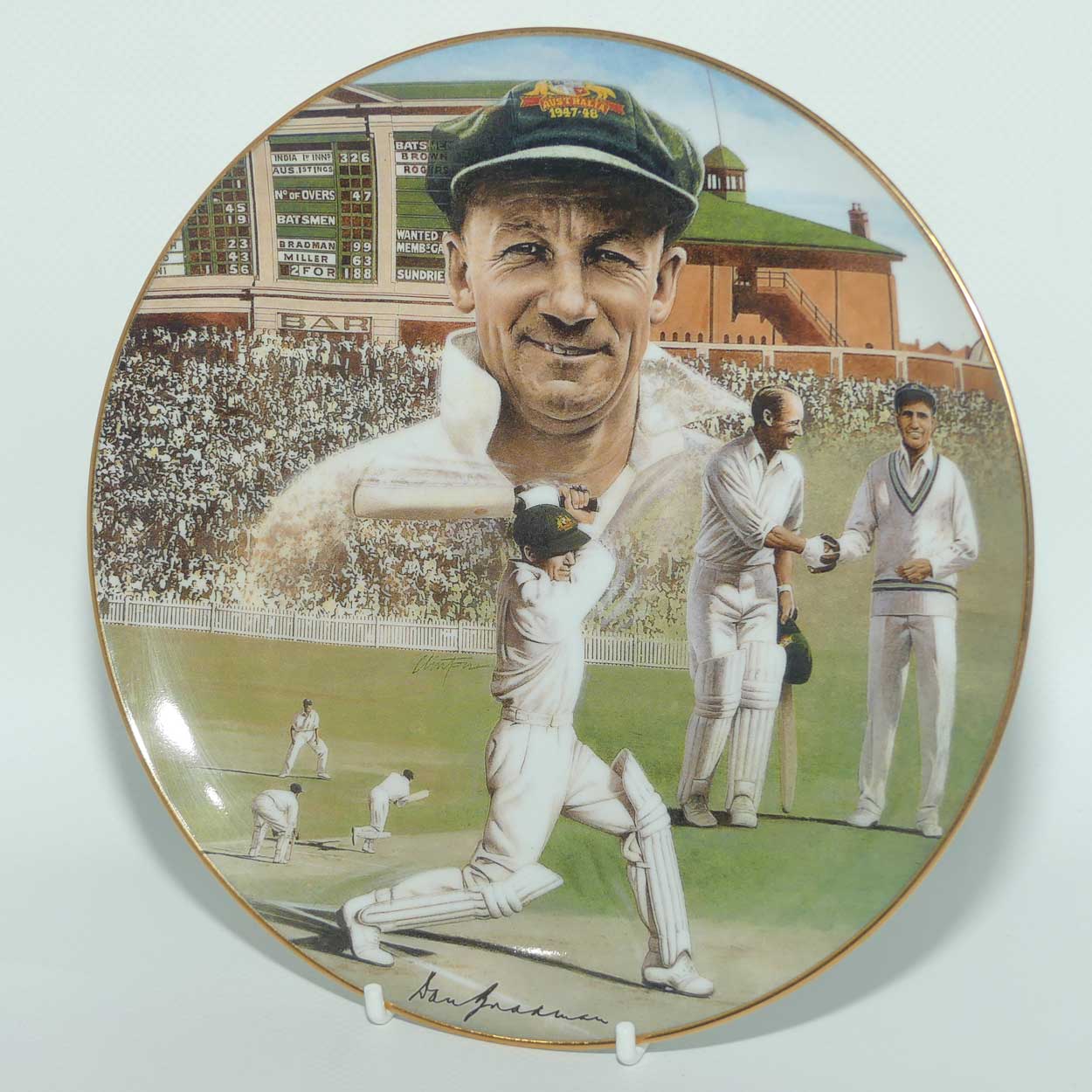 Cricket Memorabilia | Don Bradman: An Australian Legend Collection plate | #6 | 100th First Class Century