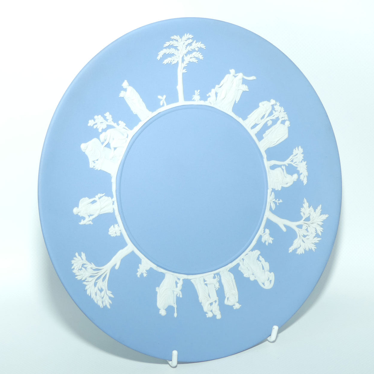 Wedgwood Jasper | White on Pale Blue | Maidens large plate | 23.5cm diam | #2