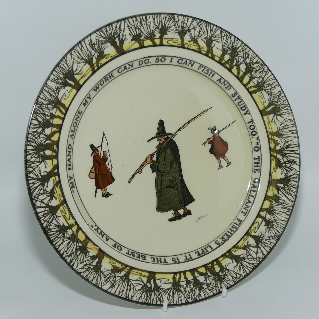 Royal Doulton Isaac Walton Gallant Fishers plate | 24cm | My hand alone/O the Gallant