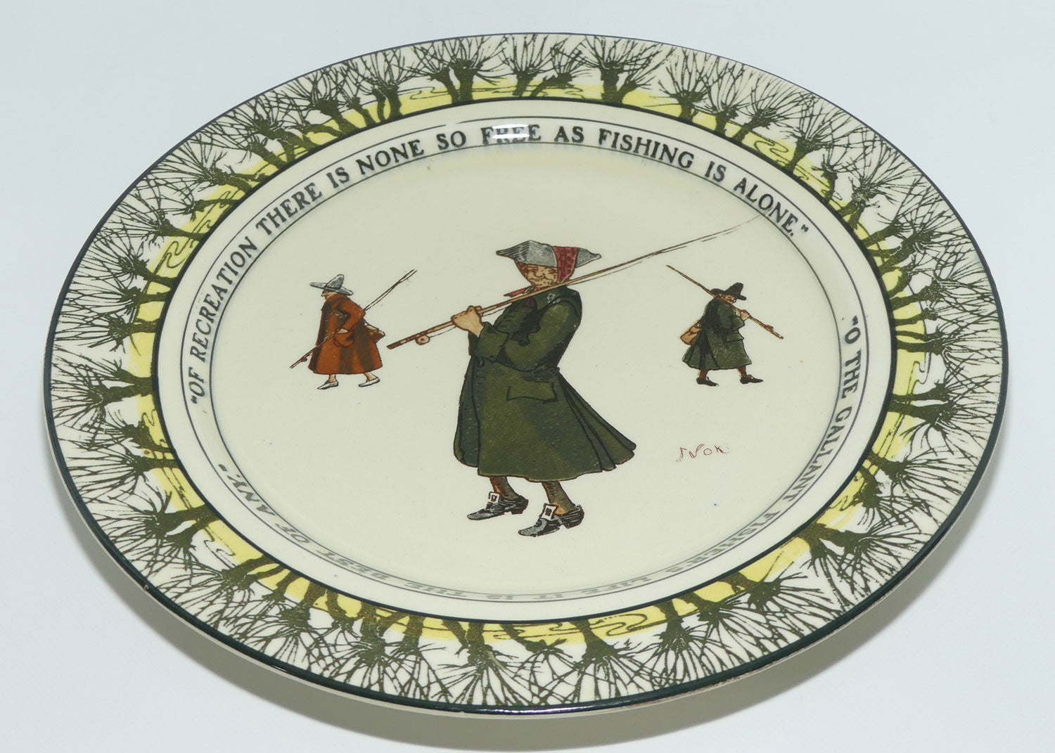 Royal Doulton Isaak Walton Gallant Fishers plate | 24cm | Of recreation/O the Gallant