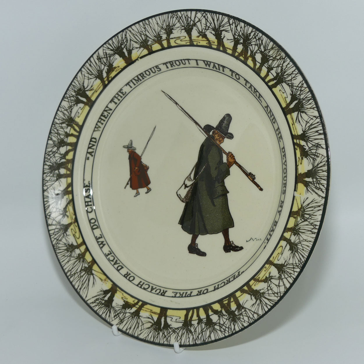 Royal Doulton Isaak Walton Gallant Fishers plate | 24cm | Timrous Trout/Perch or Pike