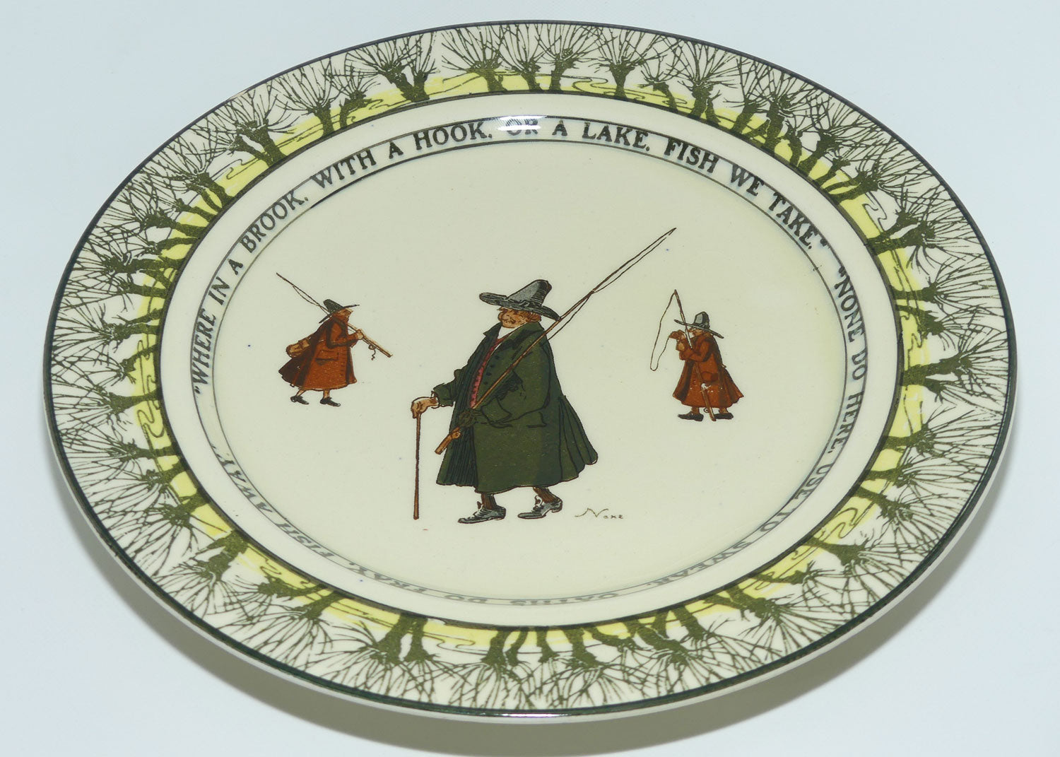 oyal Doulton Isaac Walton Gallant Fishers plate | 24cm | Where in a brook/None do here